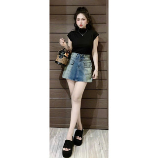 Áo thun bozip cổ 3p tay ngắn ôm dáng siêu xinh