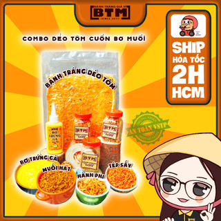 Combo bánh tráng dẻo tôm cuốn bơ muối set 600gr chuẩn vị - bánh tráng btm