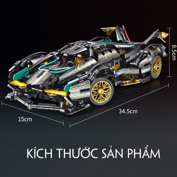 Đồ Chơi Lắp Ráp Mô Hình LEGO Siêu Xe Lamborghini Veneno Roadster Điều Khiển Từ Xa RC-Tỉ Lệ 1:14 NO.0110 Với 1000+PCS