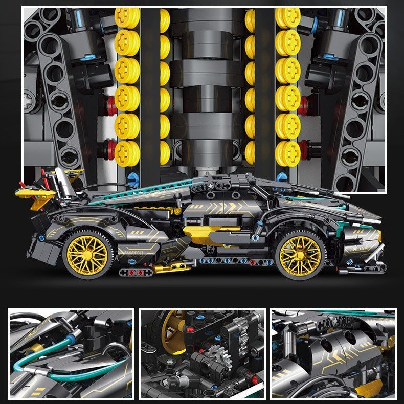 Đồ Chơi Lắp Ráp Mô Hình LEGO Siêu Xe Lamborghini Veneno Roadster Điều Khiển Từ Xa RC-Tỉ Lệ 1:14 NO.0110 Với 1000+PCS