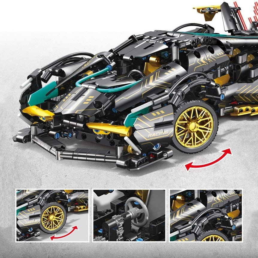 Đồ Chơi Lắp Ráp Mô Hình LEGO Siêu Xe Lamborghini Veneno Roadster Điều Khiển Từ Xa RC-Tỉ Lệ 1:14 NO.0110 Với 1000+PCS