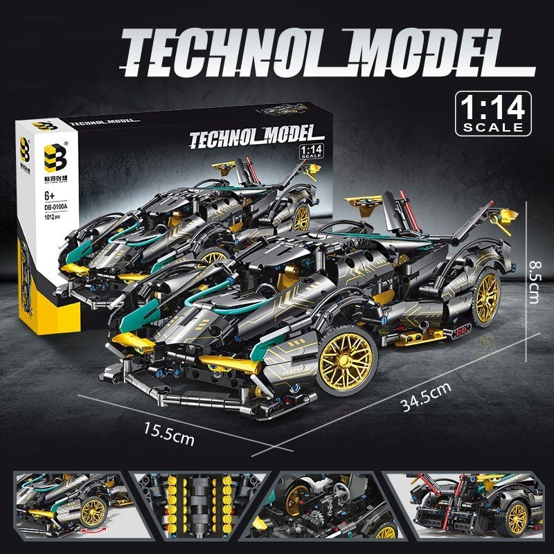 Đồ Chơi Lắp Ráp Mô Hình LEGO Siêu Xe Lamborghini Veneno Roadster Điều Khiển Từ Xa RC-Tỉ Lệ 1:14 NO.0110 Với 1000+PCS