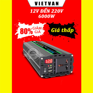 Vietvan bộ kích điện 1000w, 6000w 12v - 220v, chống ngược cực bộ chuyển đổi nguồn 12v