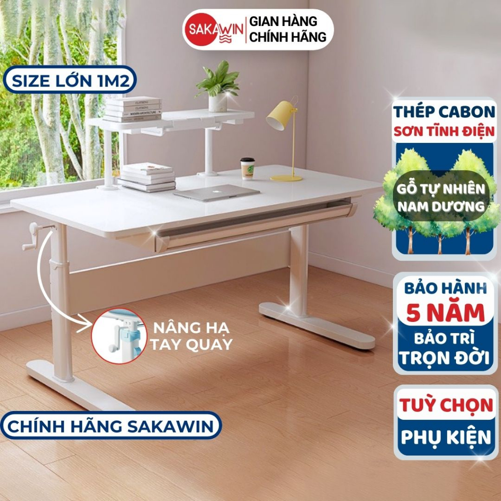 Bàn học thông minh IHOME, Bàn học cho bé kích thước lớn 1M2, Thiết kế hiện đại, Giá nhập
