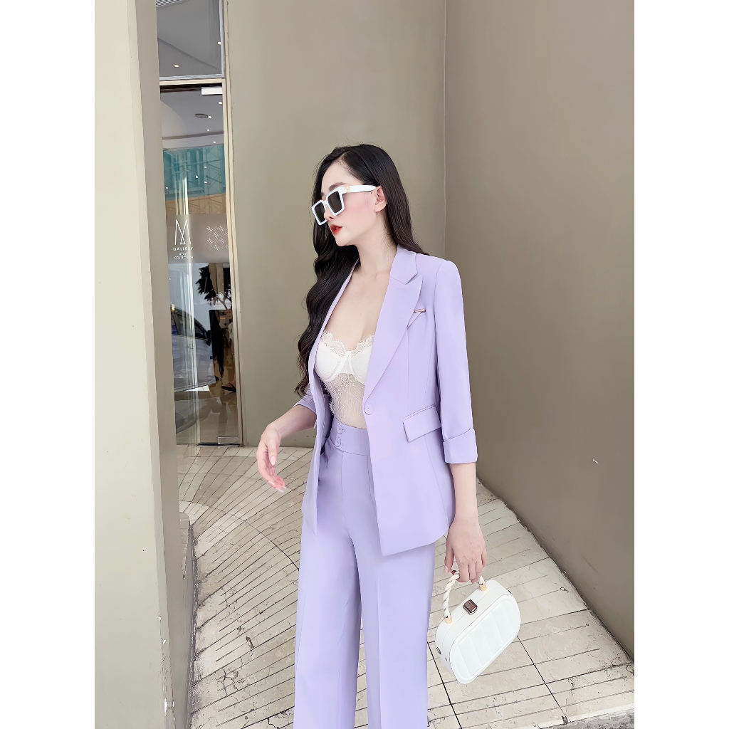 Set Vest Suông Dáng Dài Công Sở Hàng Thiết Kế Cao Cấp