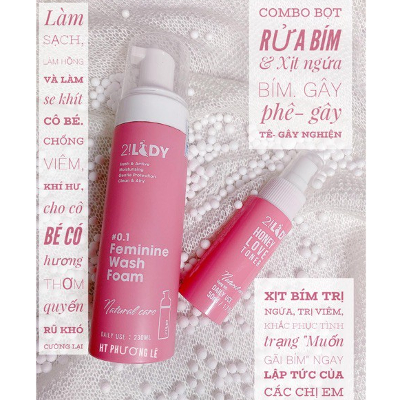 COMBO Phụ khoa 2LADY Dung dịch vệ sinh tạo bọt + Xịt thơm CHÍNH HÃNG_MAGIC SKIN 2!LADY