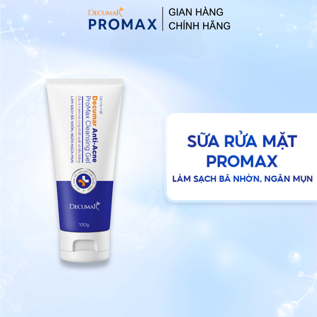 Sữa Rửa Mặt Ngừa Mụn, Mờ Thâm Decumar Anti-Acne ProMax Cleansing Gel 100g
