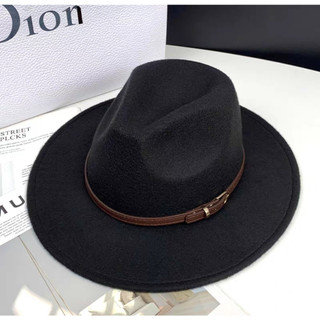 Mũ Phớt Fedora Dạ Đai Da Thời Trang