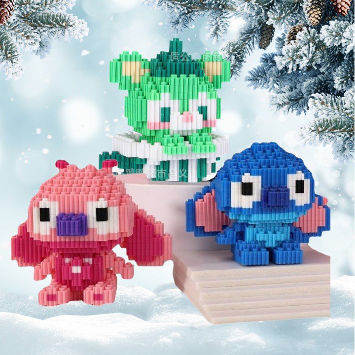 MÔ HÌNH LẮP RÁP 3D NHÂN VẬT HOẠT HÌNH ĐÁNG YÊU BỌT BIỂN, GẤU DÂU, STITCH, THỎ TÍM