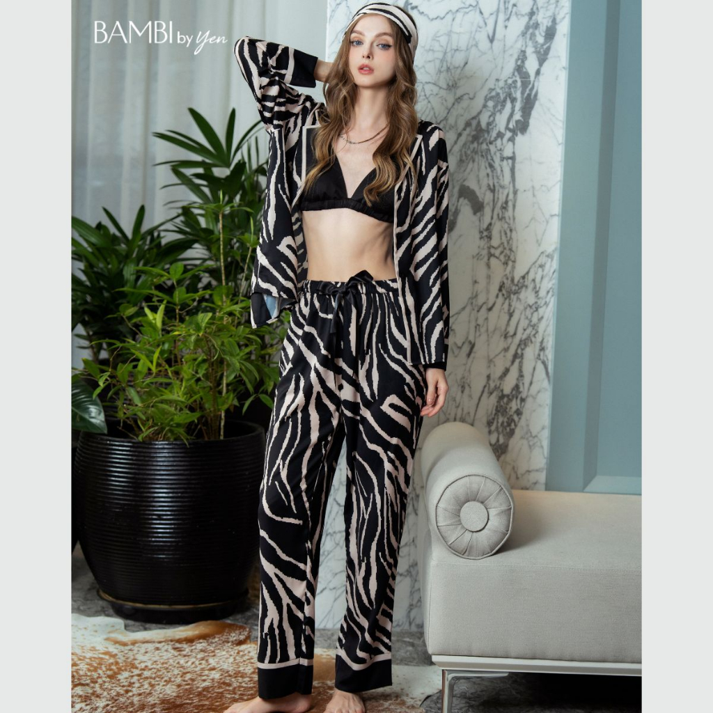 BỘ NGỦ NỮ CHÍNH HÃNG BAMBI - Set Pijama Safari Queen – 1110
