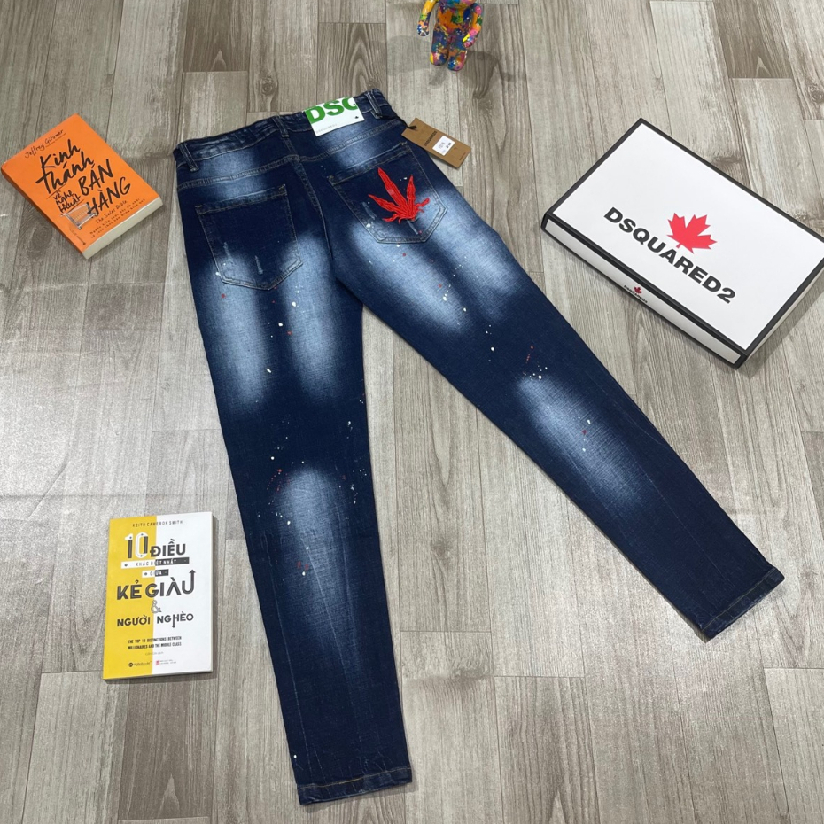Quần Jean Nam DSQ Icon + DSQ Lá Phong Cao Cấp Chất Jean Co Dãn - Thời Trang Nam Cao Cấp