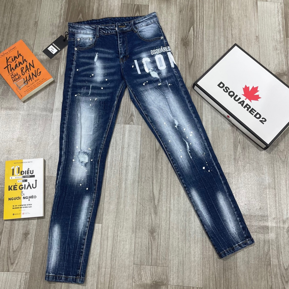 Quần Jean Nam DSQ Icon + DSQ Lá Phong Cao Cấp Chất Jean Co Dãn - Thời Trang Nam Cao Cấp
