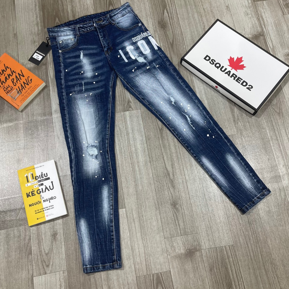 Quần Jean Nam DSQ Icon + DSQ Lá Phong Cao Cấp Chất Jean Co Dãn - Thời Trang Nam Cao Cấp