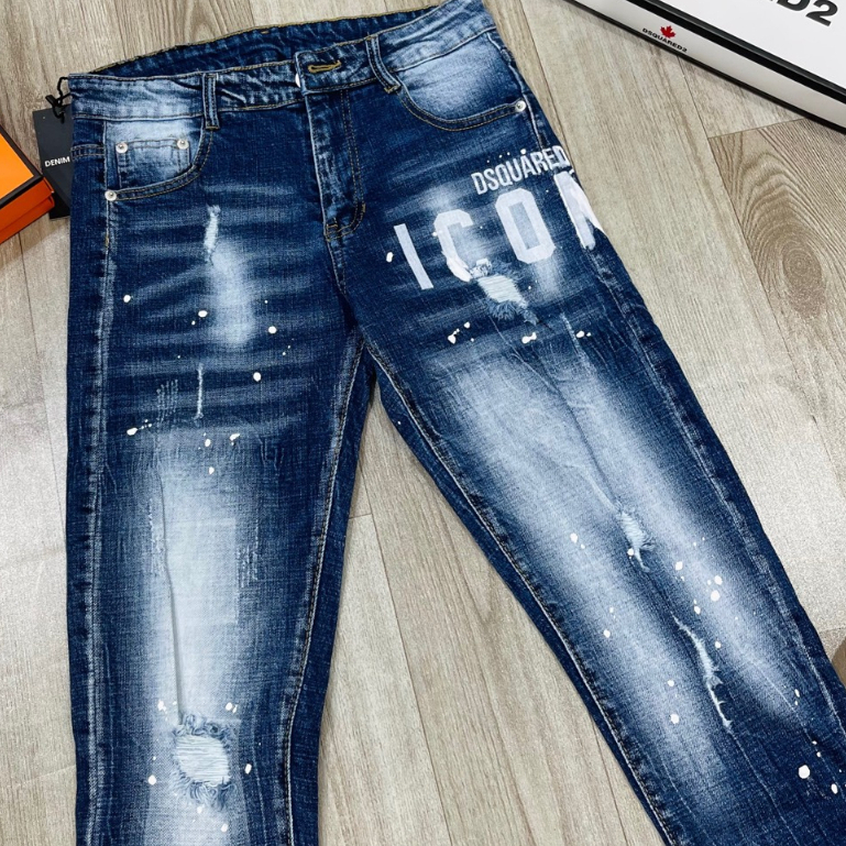 Quần Jean Nam DSQ Icon + DSQ Lá Phong Cao Cấp Chất Jean Co Dãn - Thời Trang Nam Cao Cấp