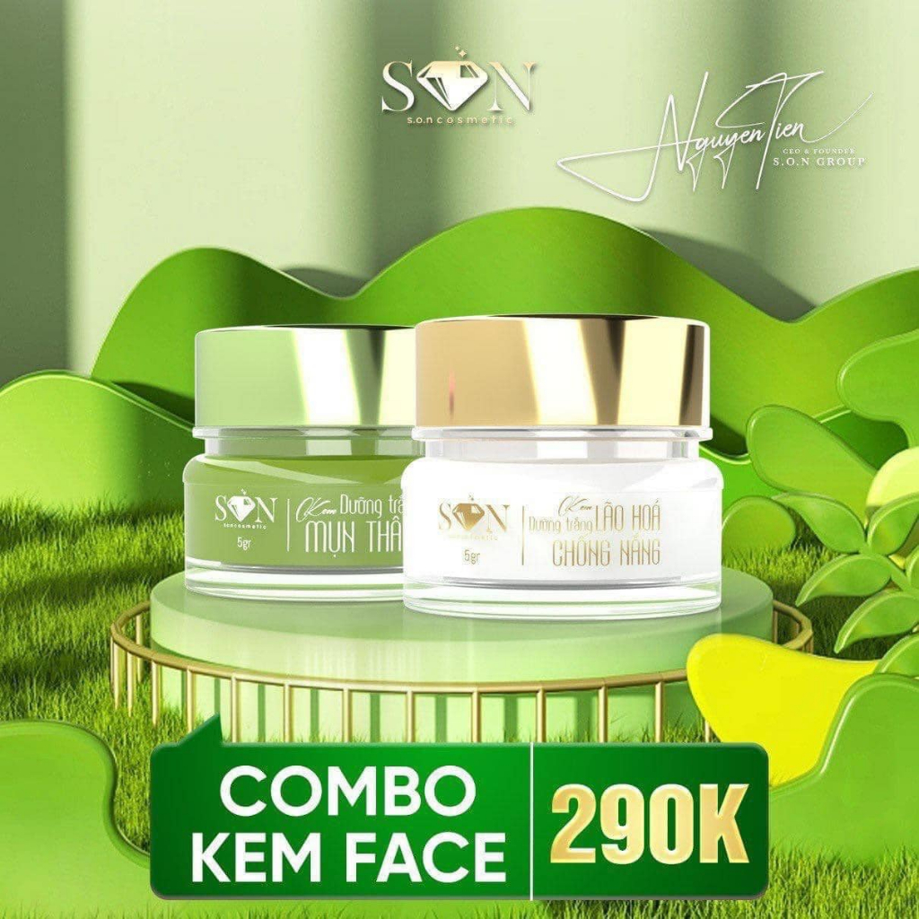 Combo face mụn, trắng da SON Nguyễn Tiên chính hãng
