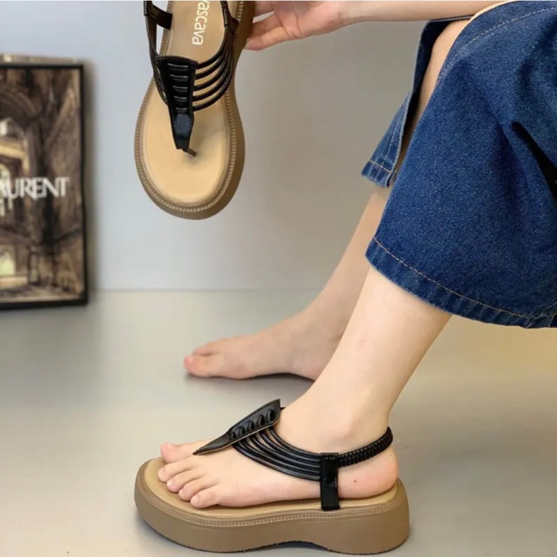 Giày sandal nữ LUDUMI đế cao 3cm - Xăng đan đế bánh mì thời trang hottrend ,phong cách hiện đại