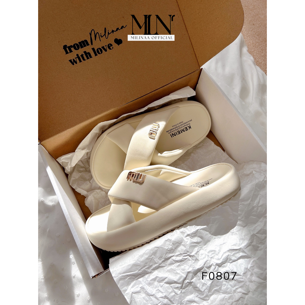 DÉP NỮ ĐẾ BÁNH MÌ 2P HAI QUAI CHÉO MIU F0807