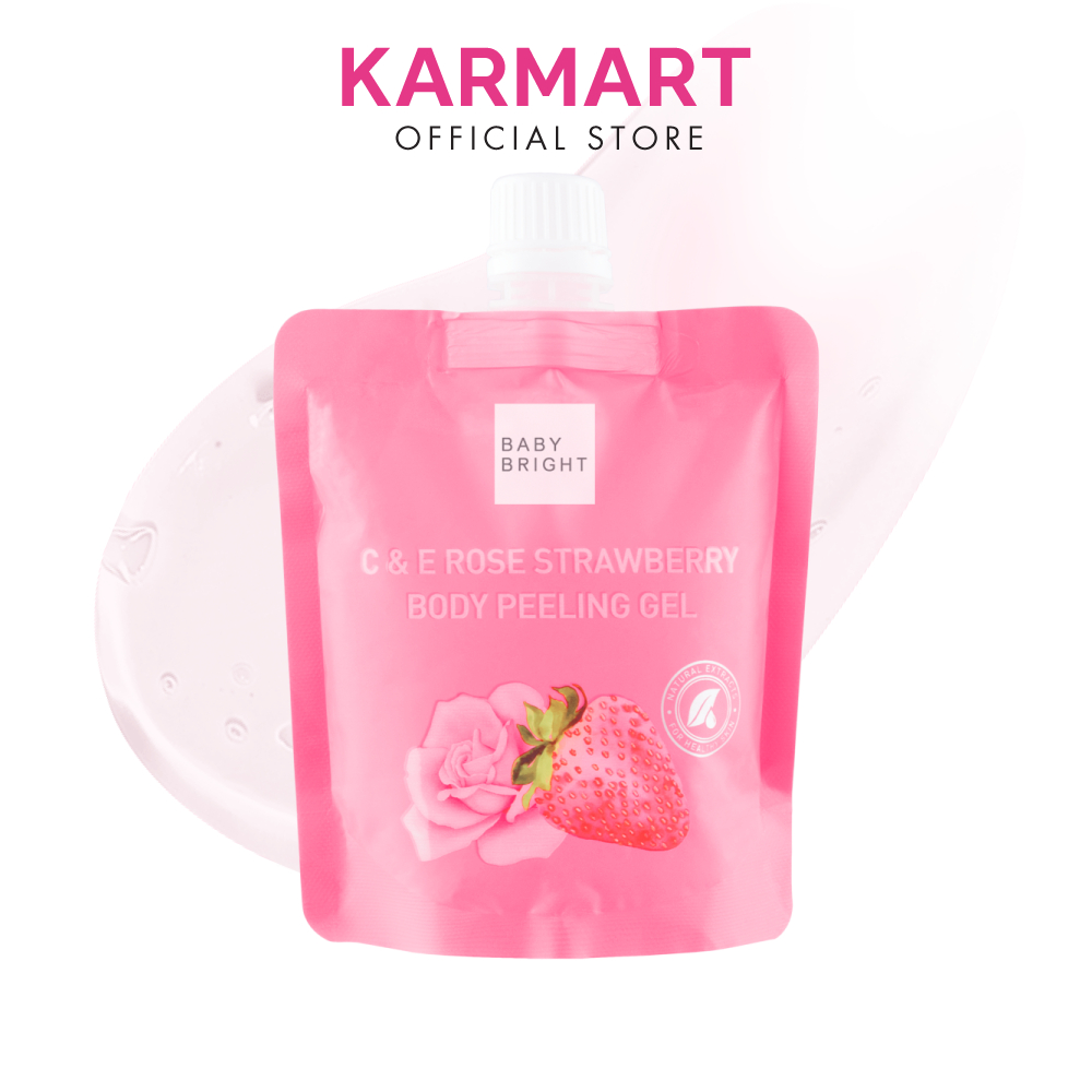 Tẩy Tế Bào Chết Toàn Thân Dạng Gel BABY BRIGHT Rose Strawberry Body Peeling Gel Hoa Hồng Và Dâu 200ml