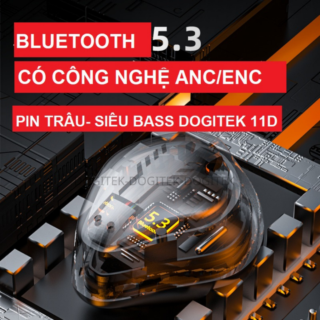 Combo Tai nghe Bluetooth Gaming H09 không dây vàng tặng găng âm trầm đầy đủ Chống ồn chủ động HiFi Stereo (Bản quốc tế)