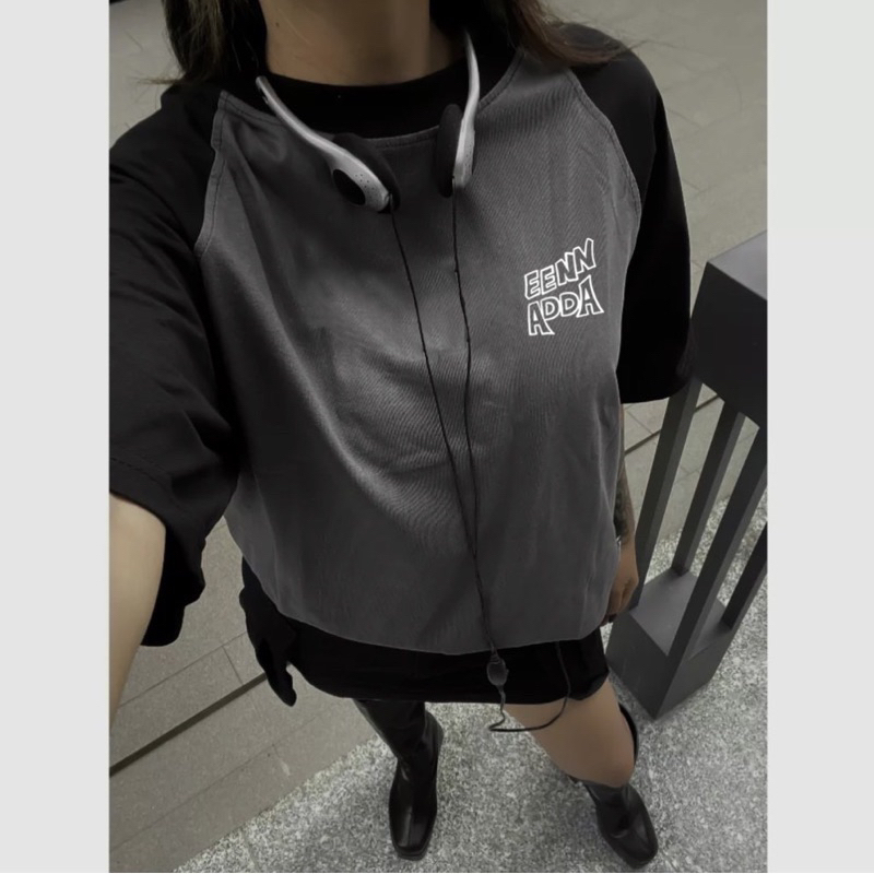 Áo thun phông Raglan logo tay nam nữ PINK tay lỡ form rộng ENDA Unisex