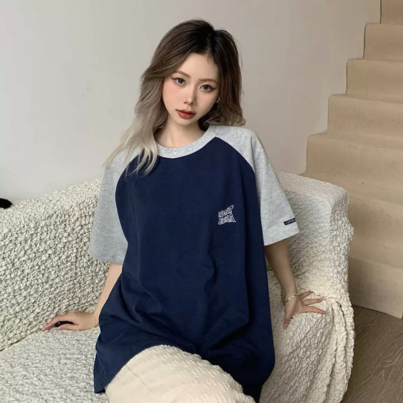 Áo thun phông Raglan logo tay nam nữ PINK tay lỡ form rộng ENDA Unisex