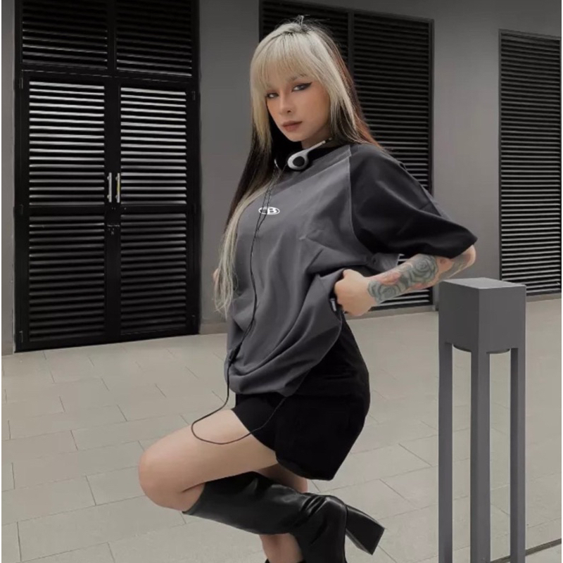 Áo thun phông Raglan logo tay nam nữ in Cao Su Nổi chữ B Unisex | BigBuy360 - bigbuy360.vn