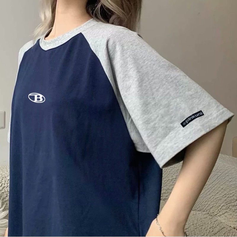 Áo thun phông Raglan logo tay nam nữ in Cao Su Nổi chữ B Unisex | BigBuy360 - bigbuy360.vn