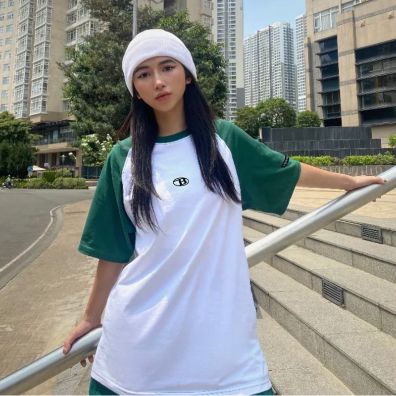 Áo thun phông Raglan logo tay nam nữ in Cao Su Nổi chữ B Unisex | BigBuy360 - bigbuy360.vn