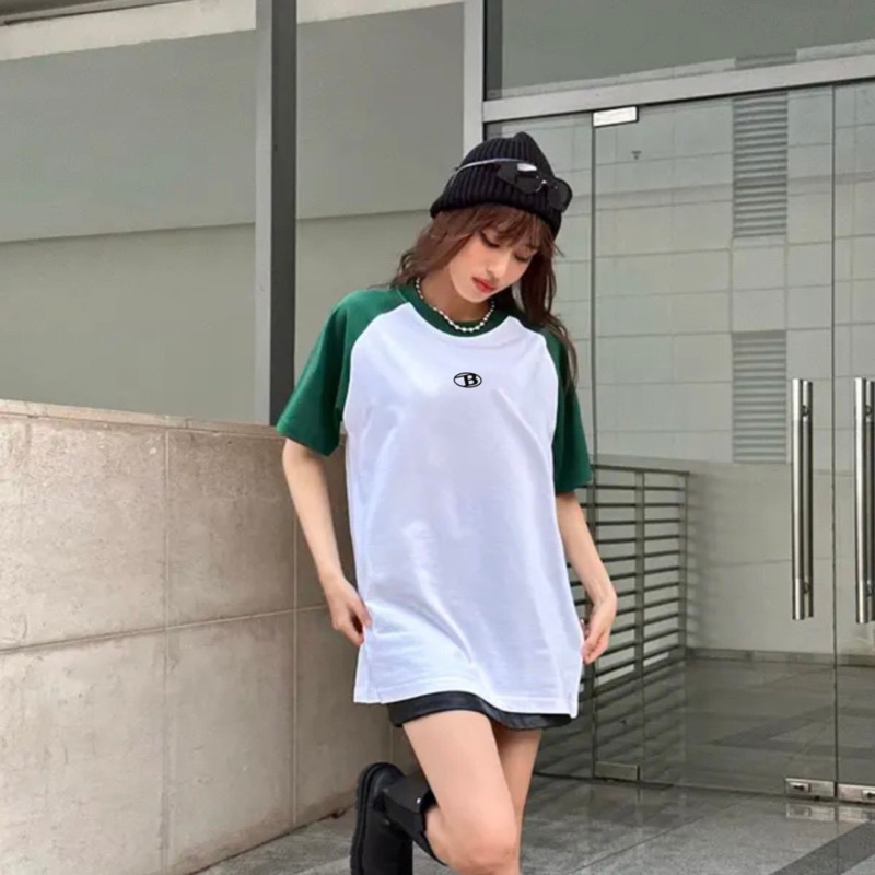 Áo thun phông Raglan logo tay nam nữ in Cao Su Nổi chữ B Unisex | BigBuy360 - bigbuy360.vn