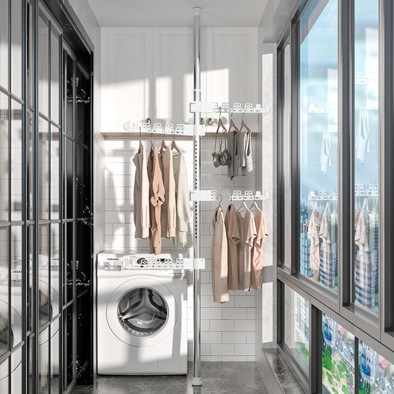 Giá Treo Quần Áo Bằng Giàn phơi đồ Giá Sân phơi sàn trong nhà ban công linh hoạt mở