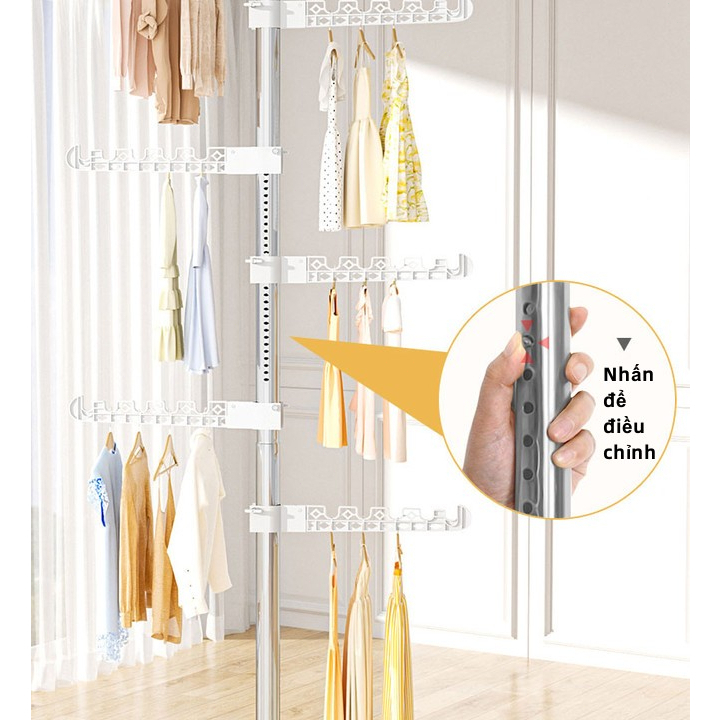 Giá Treo Quần Áo Bằng Giàn phơi đồ Giá Sân phơi sàn trong nhà ban công linh hoạt mở