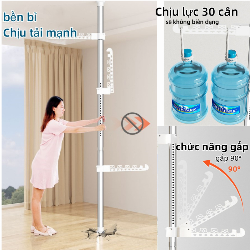 Giá Treo Quần Áo Bằng Giàn phơi đồ Giá Sân phơi sàn trong nhà ban công linh hoạt mở