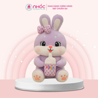 Thú bông Thỏ ôm bình sữa lông mịn ngồi Bông Cao Cấp - NHÓC