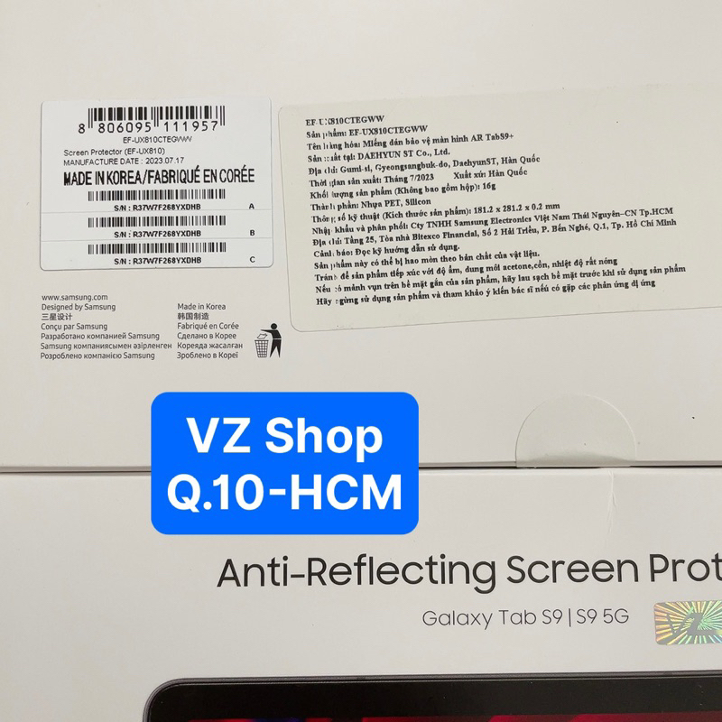 Chính hãng-Miếng dán bảo vệ màn hình Anti-Reflecting Screen Protector cho Samsung Galaxy Tab S9/S9+/S9 Ultra