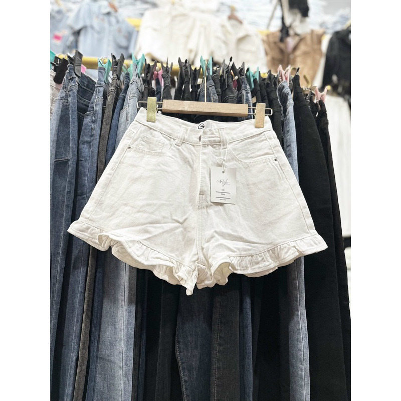short jean viền bèo lưng cao đủ màu siêu đẹp ạ