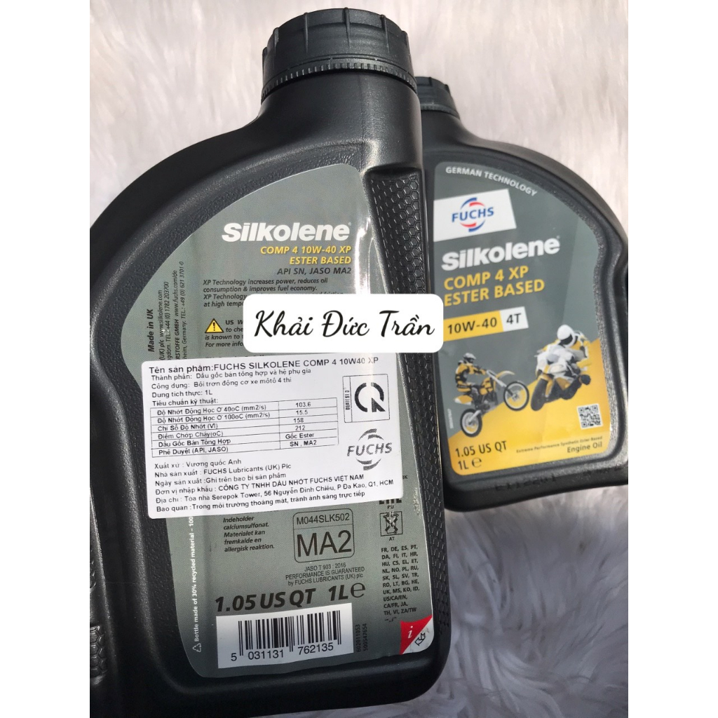 Nhớt Fuchs Silkolene Comp 4 10W40 XP 1L  xe số xe tay côn