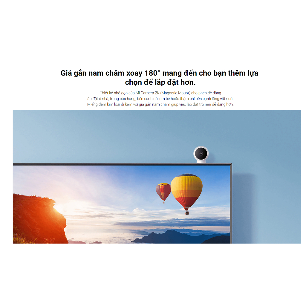 Camera quan sát Xiaomi Magnetic Mount 2K Gắn từ tính, Bản quốc tế - Chính hãng Digiworld