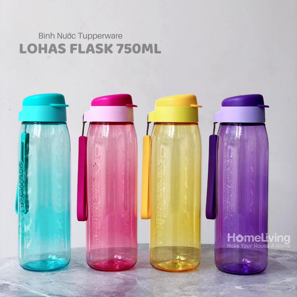 Bình nước Lohas Tupperware đủ dung tích 350ml 550ml 750ml chính hãng nhựa nguyên sinh bảo hành trọn 