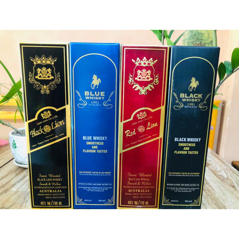 COMBO 4 CHAI LION VÀ WHISKY NHẬP LÀO(4 loại như hình)