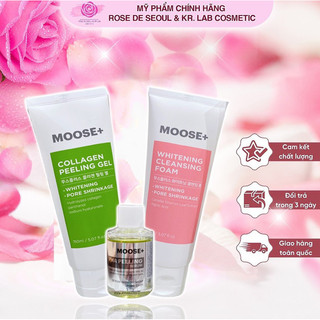 (tặng mặt nạ B5 Kr.Lab) Combo sữa rửa mặt moose+ 150g và peel da moose+ 30ml và tẩy da chết moose+ 150g