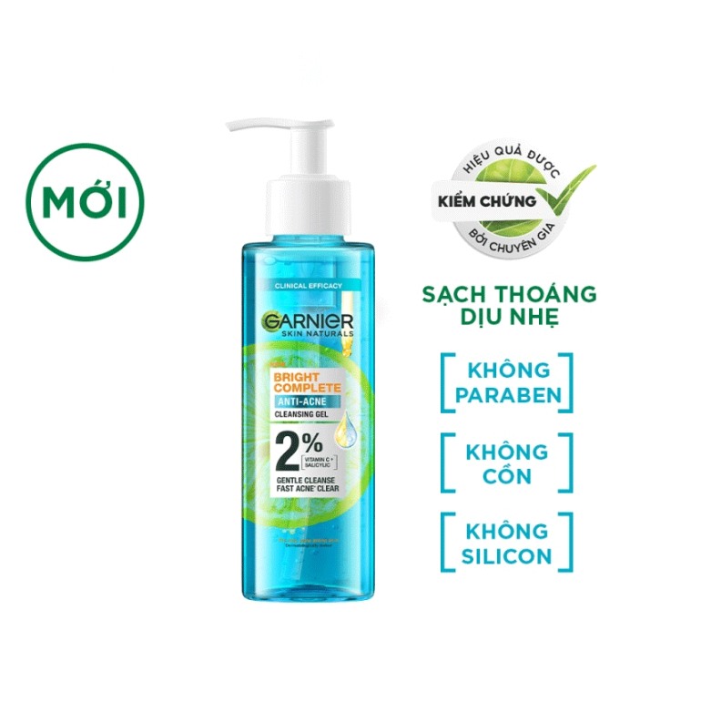 Sữa Rửa Mặt 3 Trong 1 Giảm Mụn & Sáng Da Garnier Bright Complete 3 In 1 Foam Anti Acne