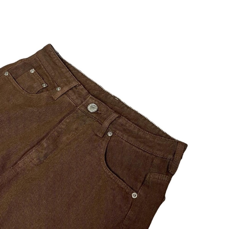 Quần Jeans Baggy nâu cá tính cho cả nam và nữ ms 1192