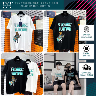 Áo thun nam lv thêu hình chú ngựa siêu đỉnh - áo phông lv nam in logo chữ loang neww ss23