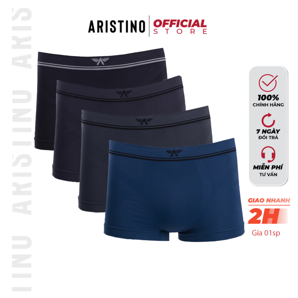 Quần sịp đùi nam ARISTINO ABX068 boxer cotton cao cấp cạp dệt liền thêu logo co giãn 4 chiều thoáng mát khử khuẩn