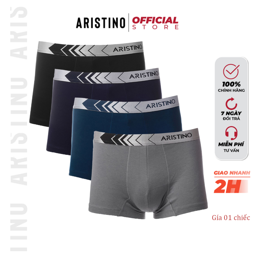 Quần lót sip nam ARISTINO ABX01807 boxer sợi cotton chitosan cao cấp mềm mịn kháng khuẩn khử mùi thấm hút mồ hôi