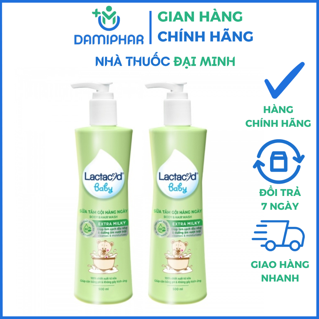 Sữa Tắm Gội Trẻ Em Lactacyd Baby Extra Milky Lọ 250ml - Làm Sạch Dịu Nhẹ & Dưỡng Ẩm Vượt Trội