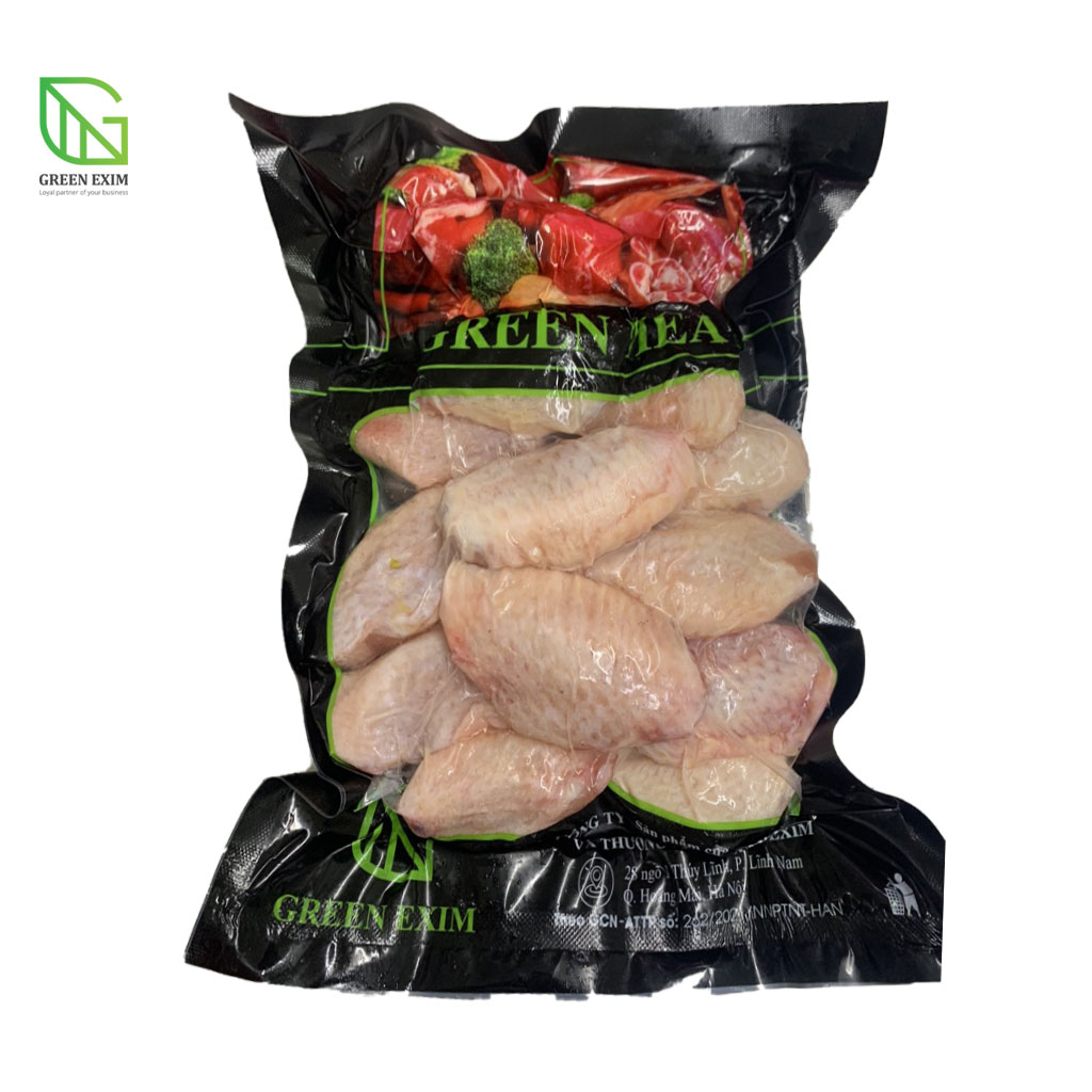 Cánh gà khúc giữa GreenMeat 1kg nhập khẩu dày thịt hàng loại 1 dùng chiên mắm, nướng, rán giòn ngon