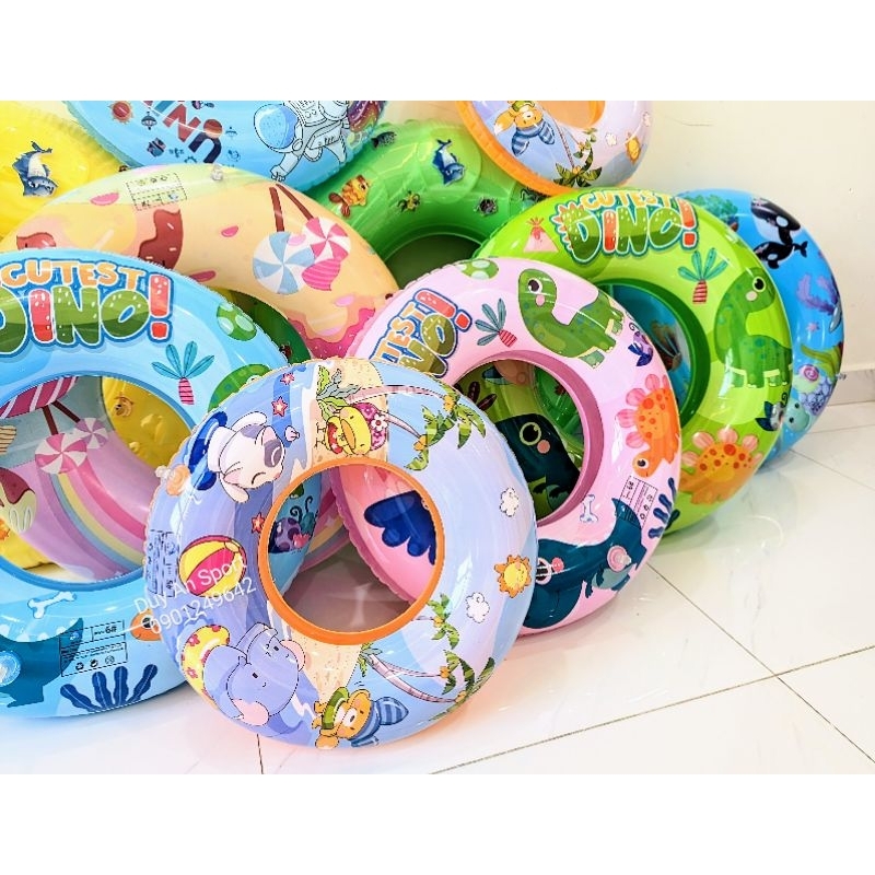 Phao Bơi Cho Bé, Phao Tập Bơi Hình Tròn Cho Trẻ Em Và Người Lớn 44 - 54 - 64  - 74 - 84cm - Chất Liệu Nhựa PVC Cao Cấp