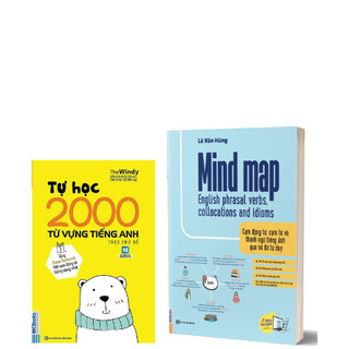 Sách - combo tự học 2000 từ vựng tiếng anh theo chủ đề + mindmap english phrasal verbs, collocations and idioms