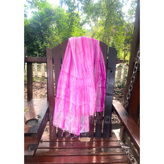 Khăn quàng cổ lụa tơ tằm màu hồng siêu nhẹ và mềm mượt, 100% silk, dùng được cả 4 mùa